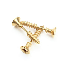 Load image into Gallery viewer, 1Pair Punk Fashion Gold Black Color Stainless Nail Screw Stud Earring for Women &amp; Men Helix Ear Piercings Fashion Jewelry F3903