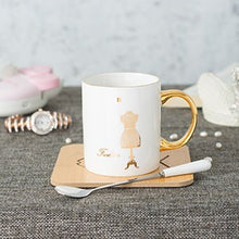 Load image into Gallery viewer, 11oz ceramic real gold coffee mug with gold printing and gold handle perfect gift for woman and friend