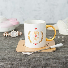 Load image into Gallery viewer, 11oz ceramic real gold coffee mug with gold printing and gold handle perfect gift for woman and friend