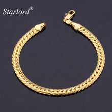 Load image into Gallery viewer, Starlord Venetian Bracelets 3 Color Rose Gold/Gold/Silver Color Snake Chain 6MM 21CM Trendy Gold Friendship Bracelets H739