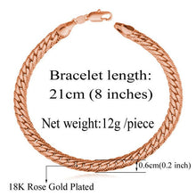 Load image into Gallery viewer, Starlord Venetian Bracelets 3 Color Rose Gold/Gold/Silver Color Snake Chain 6MM 21CM Trendy Gold Friendship Bracelets H739