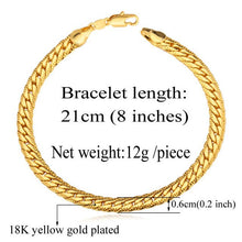 Load image into Gallery viewer, Starlord Venetian Bracelets 3 Color Rose Gold/Gold/Silver Color Snake Chain 6MM 21CM Trendy Gold Friendship Bracelets H739