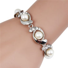 Load image into Gallery viewer, Hesiod Brand New Imitation Pearl Bracelet Women Fashion Trendy Gold Silver Color Chain Crystal Bracelet Alloy Adjustable