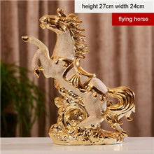 Load image into Gallery viewer, Fashionable Gold Flying Horse Ceramic Handicraft Furnishing Articles Creative Gold-plated High-spirited Horse