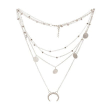Load image into Gallery viewer, 2017 Gold Chain Multi layer Moon Choker Necklace For Women Beads Coin Chocker Pendant Necklaces Collares Mujer collier femme