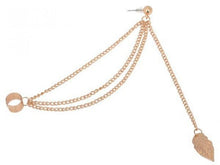 Load image into Gallery viewer, 1piece Punk Rock Style Woman Young Gift Leaf Chain Tassel Earrings, Metallic Gold And Silver Jewelry Earrings Ear Clip Wholesale