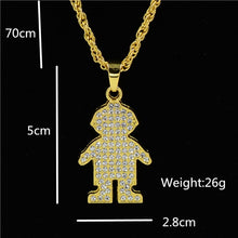 Load image into Gallery viewer, Uodesign The Praying Hands Pendants &amp; Necklaces Brother Gift Gold Color Crystal Alloy Hip Hop Men Chain Jewelry