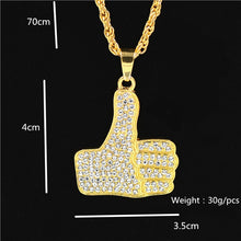 Load image into Gallery viewer, Uodesign The Praying Hands Pendants &amp; Necklaces Brother Gift Gold Color Crystal Alloy Hip Hop Men Chain Jewelry