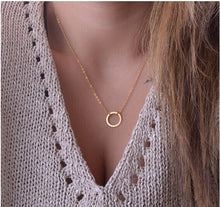 Load image into Gallery viewer, 2016 Hottest Fashion Casual Personality Circle Lariat Pendant Gold Color Necklace High Quality Simple Choker Necklaces Women
