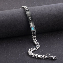 Load image into Gallery viewer, 2 Style His Queen Her King Black Rose Gold Color Women's Male Chain Crystal Couple Bracelet for Men Femmo on Hands Jewelry