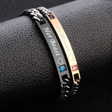 Load image into Gallery viewer, 2 Style His Queen Her King Black Rose Gold Color Women's Male Chain Crystal Couple Bracelet for Men Femmo on Hands Jewelry