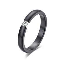 Load image into Gallery viewer, Engagement Ring for Women Stainless Steel Silver Gold Color Finger Girl Gift US Size 5 6 7 8 9 10