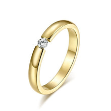 Load image into Gallery viewer, Engagement Ring for Women Stainless Steel Silver Gold Color Finger Girl Gift US Size 5 6 7 8 9 10