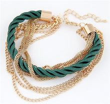 Load image into Gallery viewer, Free Shipping Fashion Multilayer Charm Bracelet Exaggerated Gold Chain Bracelet Femme High Quality Of Handwoven Rope Jewelry