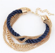 Load image into Gallery viewer, Free Shipping Fashion Multilayer Charm Bracelet Exaggerated Gold Chain Bracelet Femme High Quality Of Handwoven Rope Jewelry