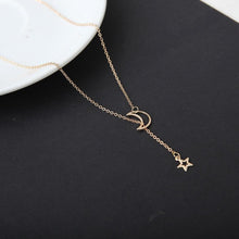 Load image into Gallery viewer, Fashion Moon Star Pendant Choker Necklace Gold Color Alloy Zinc Chain Necklace Necklace For Women Party Jewelry Archery Necklace