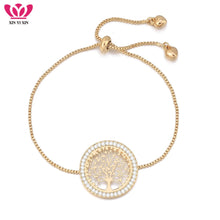 Load image into Gallery viewer, 2018 New pulseira mujer moda Clear Crystal Gold Charm Bracelets Bangles For Women Tree of Life Adjustable Bracelet Jewelry Gift