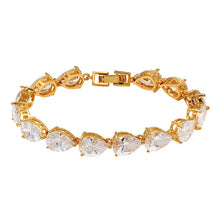 Load image into Gallery viewer, Top Quality Teardrop Cubic Zirconia Crystal Tennis Allure Zircon Bracelets for Women in White Gold / Rose Gold / Gold Colors
