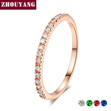 Load image into Gallery viewer, Wedding Ring For Women Man Concise Classical Multicolor Mini Cubic Zirconia Rose Gold Color Fashion Jewelry R132 R133 ZHOUYANG
