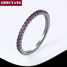 Load image into Gallery viewer, Wedding Ring For Women Man Concise Classical Multicolor Mini Cubic Zirconia Rose Gold Color Fashion Jewelry R132 R133 ZHOUYANG