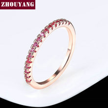 Load image into Gallery viewer, Wedding Ring For Women Man Concise Classical Multicolor Mini Cubic Zirconia Rose Gold Color Fashion Jewelry R132 R133 ZHOUYANG