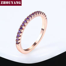 Load image into Gallery viewer, Wedding Ring For Women Man Concise Classical Multicolor Mini Cubic Zirconia Rose Gold Color Fashion Jewelry R132 R133 ZHOUYANG
