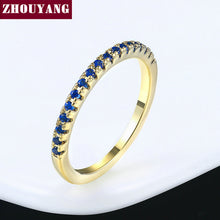 Load image into Gallery viewer, Wedding Ring For Women Man Concise Classical Multicolor Mini Cubic Zirconia Rose Gold Color Fashion Jewelry R132 R133 ZHOUYANG