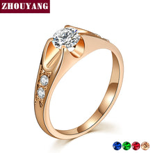 Load image into Gallery viewer, ZHOUYANG Wedding Ring For Women Classic Cubic Zirconia Rose Gold Color Fashion Jewelry Lover Rings Austrian Crystal ZYR249