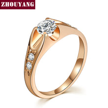 Load image into Gallery viewer, ZHOUYANG Wedding Ring For Women Classic Cubic Zirconia Rose Gold Color Fashion Jewelry Lover Rings Austrian Crystal ZYR249