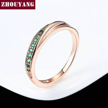 Load image into Gallery viewer, ZHOUYANG Wedding  Ring For Women Lovers Simple Cubic Zirconia Rose Gold Color Fashion Jewelry  ZYR314 ZYR317