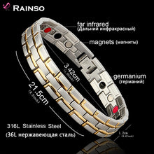 Load image into Gallery viewer, Healing Magnetic Bracelet Men/Woman 316L Stainless Steel 3 Health Care Elements(Magnetic,FIR,Germanium) Gold Bracelet Hand Chain