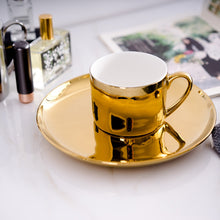 Load image into Gallery viewer, Ins gold coffee cup gold plated silver cup Bone China Tea Cups Gold Plated Mirror Effects Creative Drinkware