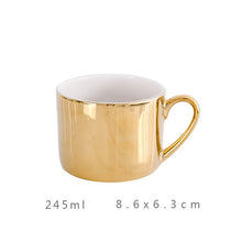 Load image into Gallery viewer, Ins gold coffee cup gold plated silver cup Bone China Tea Cups Gold Plated Mirror Effects Creative Drinkware