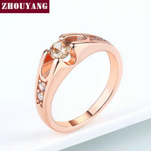 Load image into Gallery viewer, ZHOUYANG Wedding Ring For Women Classic Cubic Zirconia Rose Gold Color Fashion Jewelry Lover Rings Austrian Crystal ZYR249