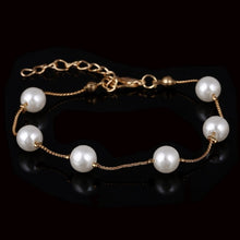 Load image into Gallery viewer, Hesiod Brand New Imitation Pearl Bracelet Women Fashion Trendy Gold Silver Color Chain Crystal Bracelet Alloy Adjustable