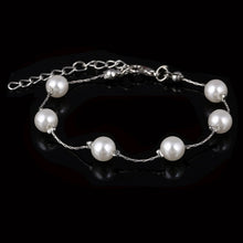 Load image into Gallery viewer, Hesiod Brand New Imitation Pearl Bracelet Women Fashion Trendy Gold Silver Color Chain Crystal Bracelet Alloy Adjustable