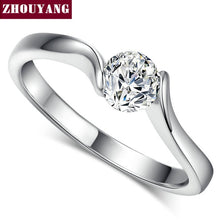 Load image into Gallery viewer, ZHOUYANG Wedding Ring For Women Concise 4mm Round Cut Cubic Zirconia Rose Gold Color Engagement Fashion Jewelry ZYR239 ZYR422