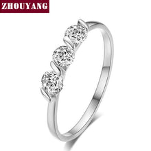 Load image into Gallery viewer, ZHOUYAN Engagement Wedding Ring For Women Classic Simple CZ Austrian Crystal Rose Gold Color Fashion Jewelry Lover Ring R067