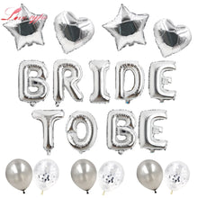 Load image into Gallery viewer, Gold/Rose Gold/Silver Bride To Be Letter Heart/Star Foil Confetti Balloons For Bachelorette Hen Party/Wedding Party Decoration