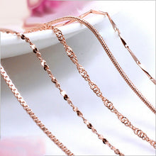 Load image into Gallery viewer, RE 45cm DIY women's chain Necklaces Friendly Copper Wave/Snake/Box Chains Jewelry Beads for Pendant Accessories rose gold J40