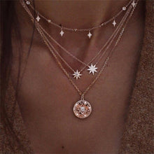 Load image into Gallery viewer, IPARAM Fashion Multiple Layers Cross Necklaces For Women Charm Gold Color Chokers Necklace Boho Collares Female Party Jewelry