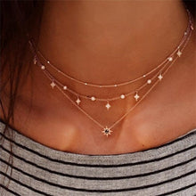 Load image into Gallery viewer, IPARAM Fashion Multiple Layers Cross Necklaces For Women Charm Gold Color Chokers Necklace Boho Collares Female Party Jewelry