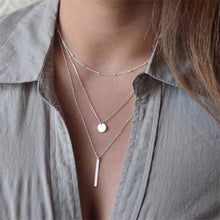 Load image into Gallery viewer, IPARAM Fashion Multiple Layers Cross Necklaces For Women Charm Gold Color Chokers Necklace Boho Collares Female Party Jewelry