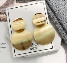 Load image into Gallery viewer, LZHLQ Drop Dangle Earrings Statement Earrings 2018 Fashion Metal Earrings For Women Gold And Silver Jewelry Simple Vintage