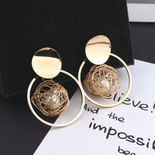 Load image into Gallery viewer, LZHLQ Drop Dangle Earrings Statement Earrings 2018 Fashion Metal Earrings For Women Gold And Silver Jewelry Simple Vintage