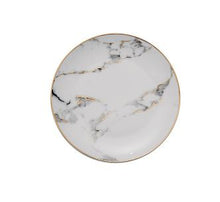 Load image into Gallery viewer, High-grade Black Gold Series Matte Ceramic Gold-plated Side Western Steak Dish Creative Dish Plate Fruit Flat Plate