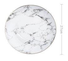 Load image into Gallery viewer, High-grade Black Gold Series Matte Ceramic Gold-plated Side Western Steak Dish Creative Dish Plate Fruit Flat Plate