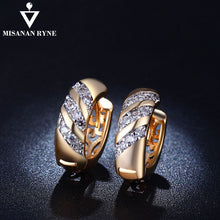Load image into Gallery viewer, MISANANRYNE Classic Design Gold Color AAA CZ Wedding Hoop Earrings for Women Fashion jewelry Design Gift Accessories
