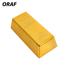 Load image into Gallery viewer, Plastic Fake Gold Bar Fake Brick Gold Bullion Simulation Paperweigh Deluxe Shop Toy Table Decor Gold Brick Bullion Door Stop