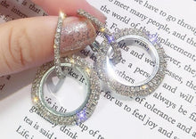 Load image into Gallery viewer, New design creative jewelry high-grade elegant crystal earrings round Gold and silver earrings wedding party earrings for woman